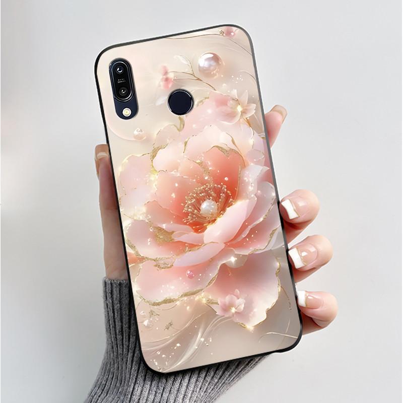 For Asus Zenfone Max (M1) ZB555KL Max Pro (M1) ZB601KL ZB602K Case Soft Silicone Black Cover Cute Flower Cartoon Phone Casing