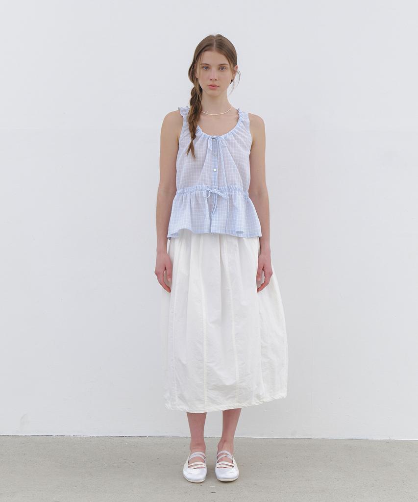 Cluny Tulip Volume Long Skirt - White
