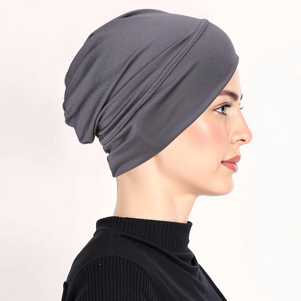 Soft Modal Hijab Caps Elastic Cancer Chemo Hat New Islamic Headband  Women Headwear