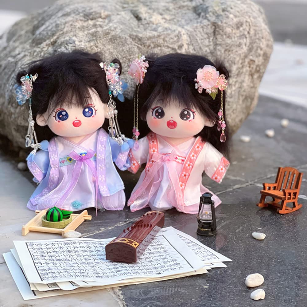 niannyyhouse 20cm Plush Toy with and Accessories Antique-Style Outfit, Jacket, Dress, Hairclip, (Pink)