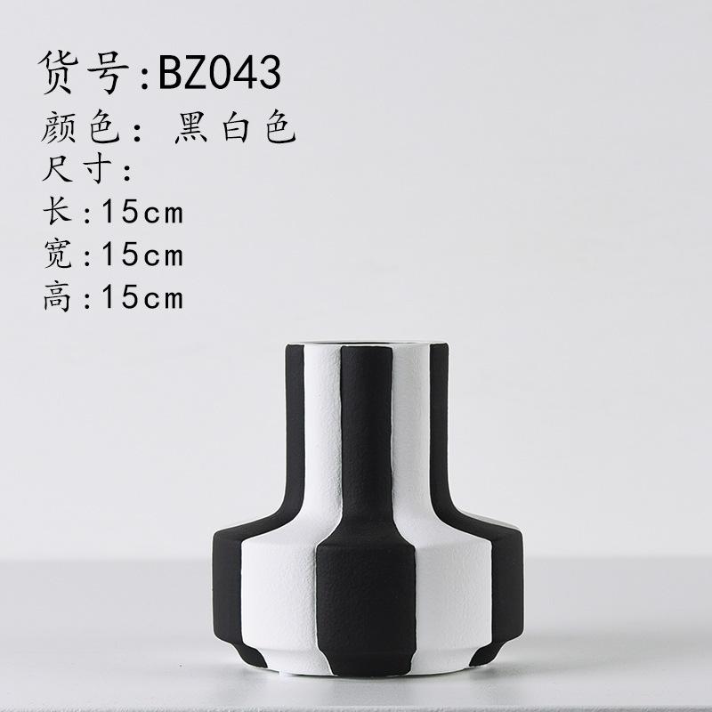 Modern Black-and-white Striped Ceramic Vases Flowers Flower Arrangements and Table Decorations for The Living Room Coffee Table