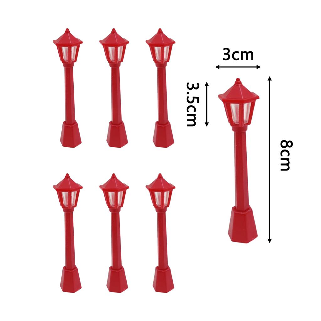 6Pcs Miniature Street Lights Plastic Model Railway Train Lamp For Doll House Micro Landscape Diy Fairy Garden Christmas Decor