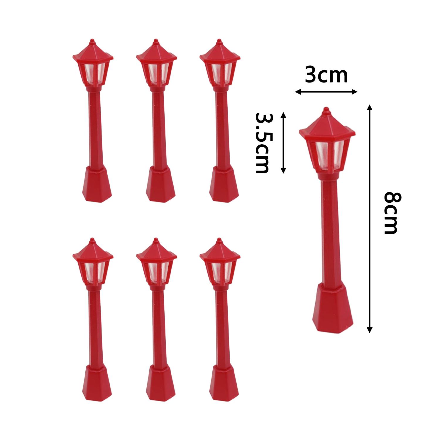 

10pcs Miniature Street Light Plastic Model Doll House Micro Landscape Garden Mini Street Light Model Miniature Lamp Post