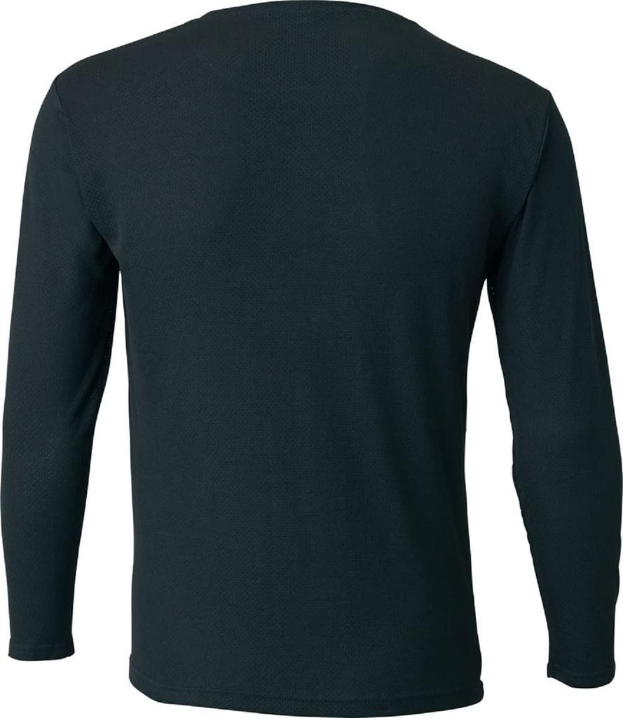 ZETT Baseball Cool Z Crew Neck Long Sleeve Black XO BO8210G Undershirt, (1900), Size,