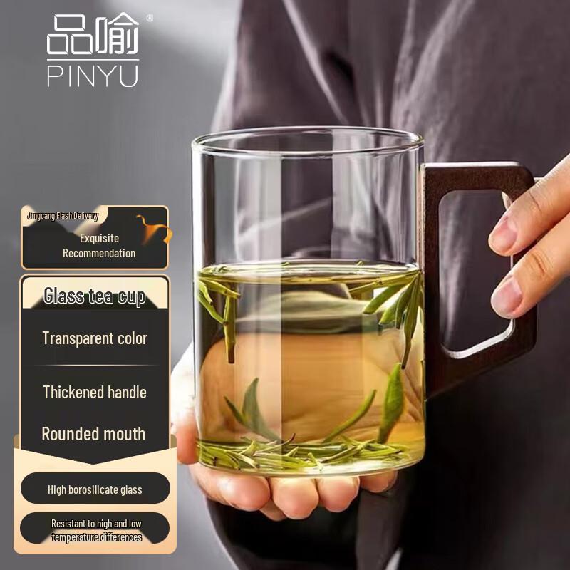 PINYU High Borosilicate Glass Cup with Handle