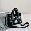Simple and Personalized Letter Printed Handheld Canvas Bag New Style Casual Shoulder Bag