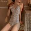 Xianyi Sexy Lingerie Sexy Lace Backless Open Onesie Deep V Perspective Passion Suit Midnight Temptation 423
