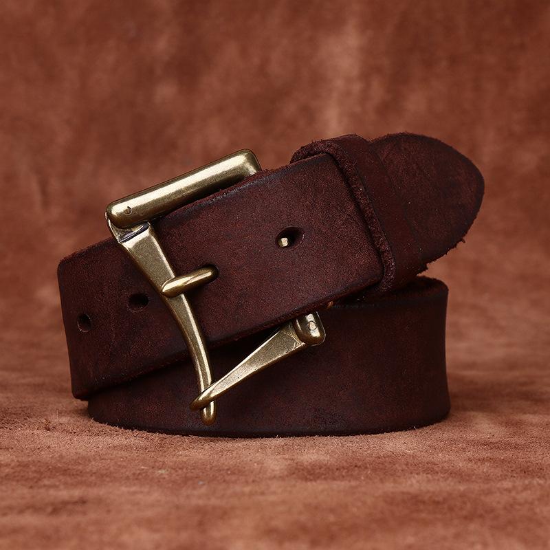 Men's Belt Retro Workwear Handmade Pin Buckle Belt Men's Bronze Quick Removal Quick Solution