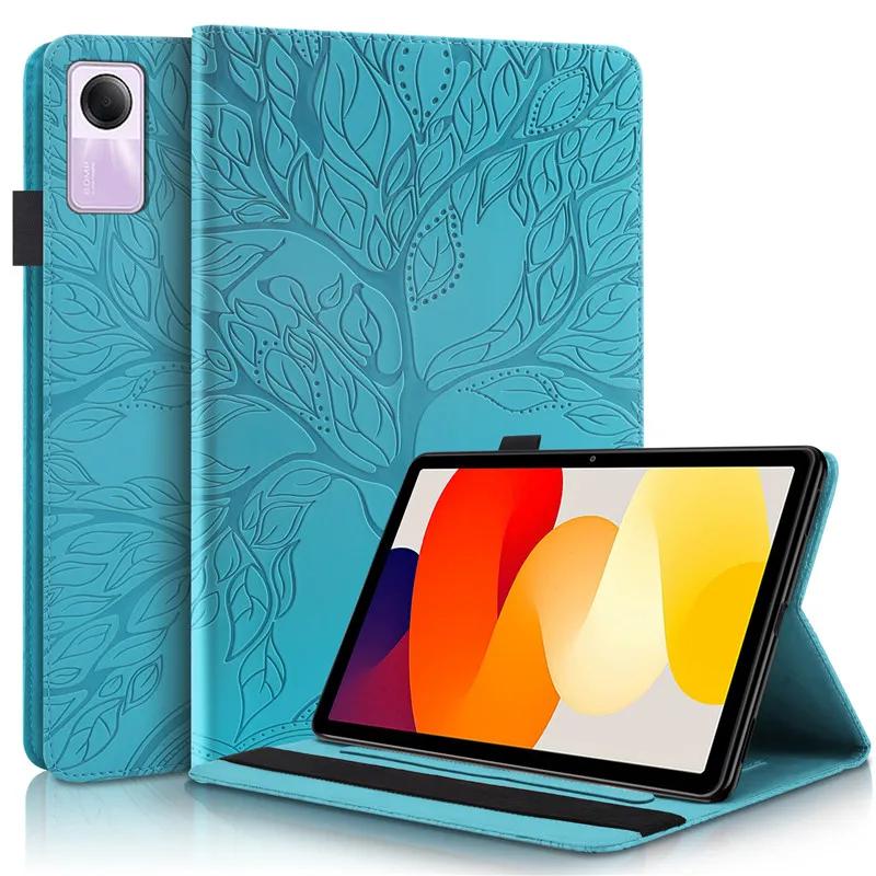 3D Tree Embossed for Xiaomi Redmi Pad RedMiPad Tablet Funda 10.61 Flip Stand Soft TPU Cover for Funda Redmi Pad SE Case Tablet