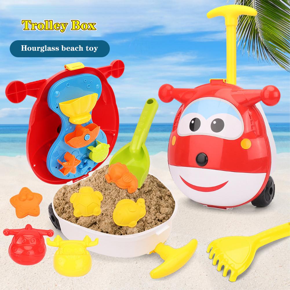 Kids Beach Toys Trolley Box Set Beach Game Toys Children Sandbox Set Kit Summer Toys For Beach Play Sand Water Game