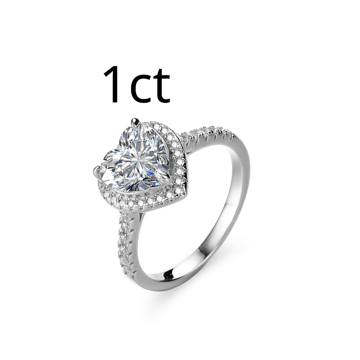 

S925 серебряное кольцо с муассанитом в форме сердца, любовное кольцо для женщин, 2 карата с муассанитом, обручальное кольцо, обручальное кольцо, подарок для подруги 20