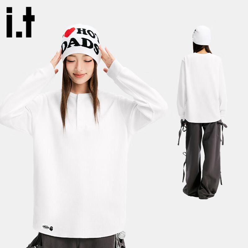 Fingercroxxit Unisex Waffle Knit Long Sleeve T-Shirt L