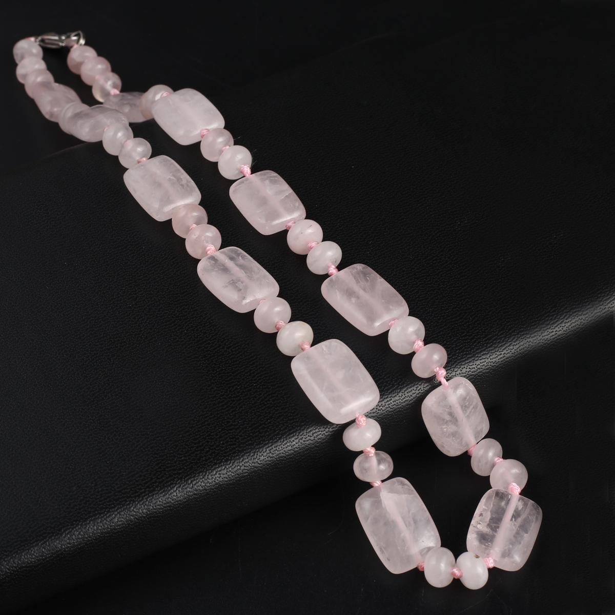 

Женское ожерелье из натурального камня, ожерелье из розового кварца, нерегулярные бусины, подвески для подарка на день рождения, длина 45 см 45cm