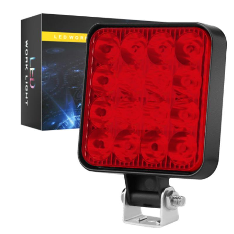 12V-24V Wasserdichte LED Arbeitsscheinwerferleiste Quadratischer Scheinwerfer 48W Arbeitsscheinwerfer Scheinwerfer Für LKW Offroad Nachtfahrlicht Für SUV
