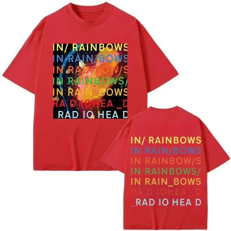 

Футболка с мерчем группы Radiohead из альбома In Rainbows Мужская Женская Одежда Мода Y2k Футболки Летние Повседневные Свободные Хлопковые Футболки 4XL
