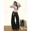 American Retro Jeans for Women Casual Floor Length Baggy Wide-leg Trousers Harajuku High Waist Denim Pants