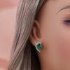 Elegant 925 Sterling Silver Earrings 4.20ct created pear 7*10mm emerald Nano Luxury Jewelry for Women's Birthday and party Gifts