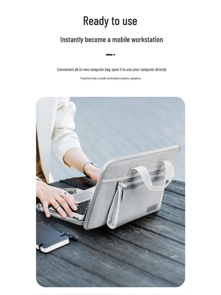 Handheld Stand Sleeve for MacBook 13.3/15 Inch - Protective Laptop Bag