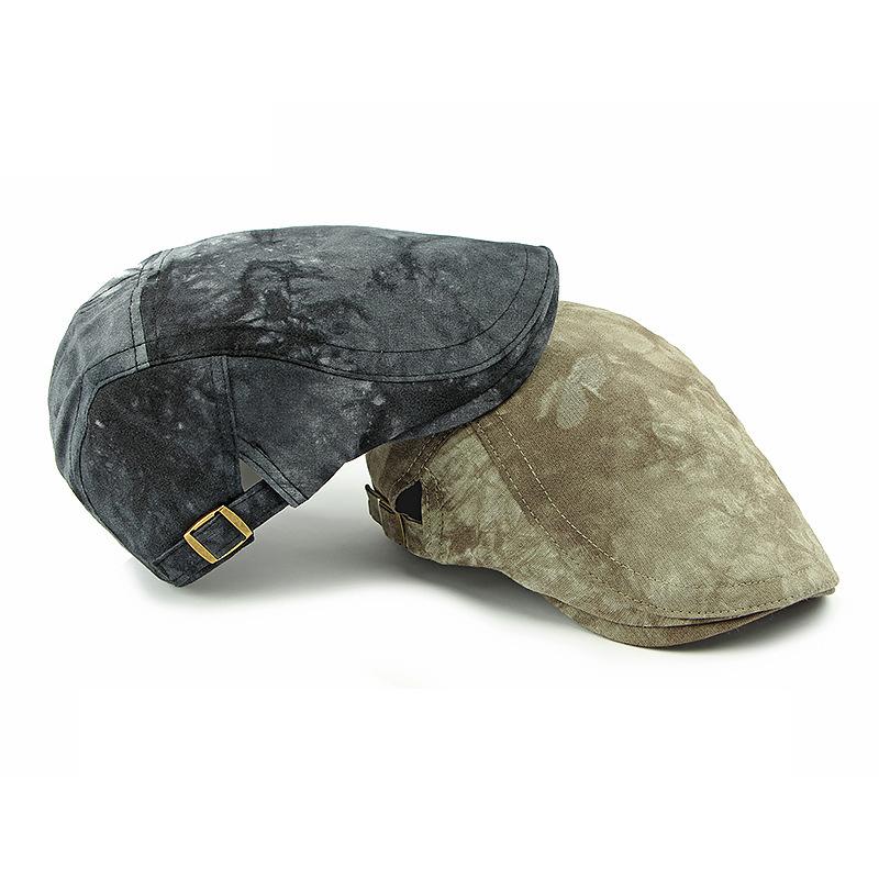 Spring Summer Tie-Dye Cotton Beret Women's British Vintage Peaked Cap Men's Sunscreen Advanced Cap