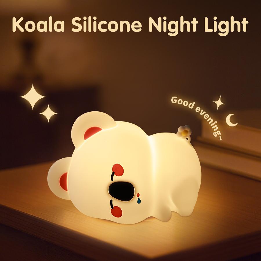 Clownfish Pat Lamp Koala Sloth Panda Silicone LED Night Light Timer Sleep Lights Kids Birthday Gift Bedroom Bedside Room Decor