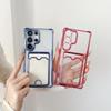 Weiche Transparente Beschichtete Kartenhaltertasche Handyhülle Für Samsung Galaxy S25 S24 S23 S22 S21 S20 FE Note 20 Ultra Stoßfeste Hülle