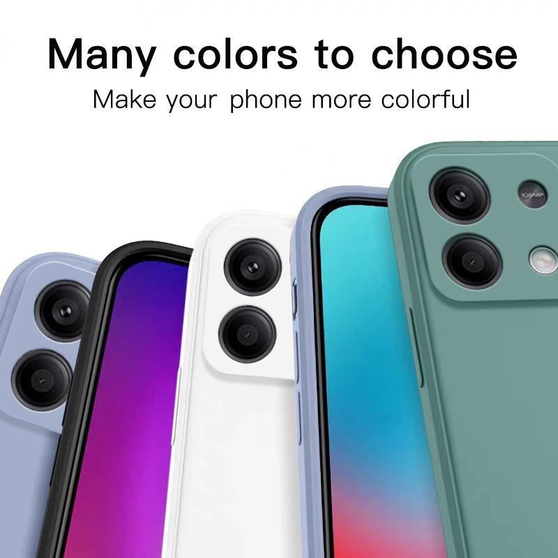 Capas de Telefone Quadradas de Silicone Líquido Para Xiaomi Redmi Note 13 14 Pro 5G Capa Traseira à Prova de Choque