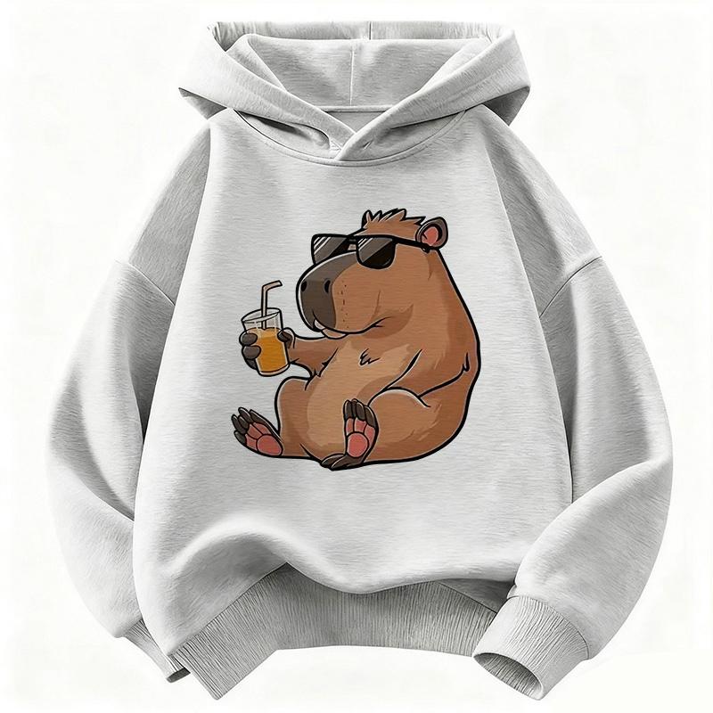 Cute Capybara Kids Clothing Hoodies 2026 New Cartoon Capibara Fashion Long Sleeve Sweatshirt Kids Boys Clothing