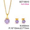 Popular in Europe and The United States, Round Color Zircon Titanium Steel Set, Versatile Exquisite Women's Collarbone Chain Earrings, Versatile 2026