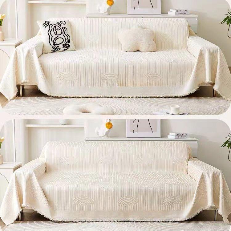 Cream Color Sofa Cover Chenille Sofa Towel Four Seasons Universal Anti-Cat's Paw Sofa Cover