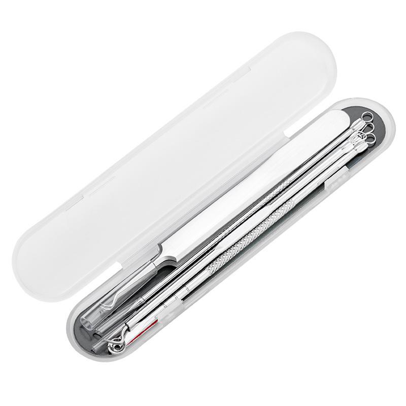 Wimpernpinzette 5 Stück Edelstahl Akne Mitesser Entfernung Set Akne Makel Pickel Extraktor Entferner Nadeln Gesicht Hautpflege