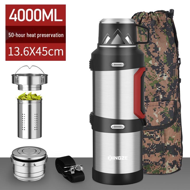 Large-Capacity Portable Thermos, 316 Stainless Steel, 3L & 5L Options, Ideal for Car Travel & Outdoor Use.