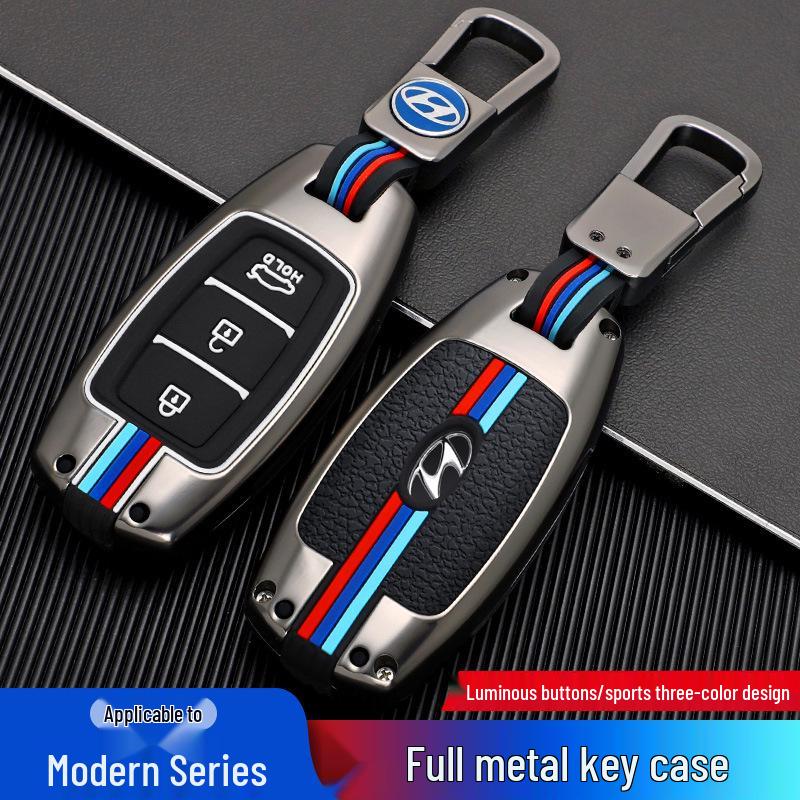 Hyundai ix35 Key Cover for IX25, Mistra, 7th Gen Elantra - Metal Shell Key Bag & Buckle