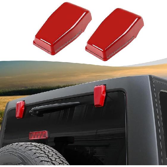 Rear Tail Window Hinge Decorative Cover Trim Compatible With 2007-2018 Jeep Wrangler JK JKU Exterior Accessories (Purple)