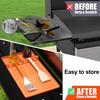 Silicone Grill Mat Heat-Resistant Multi-Slot Tool Organizer for BBQ Grilling Non-Slip Food-Grade Side Shelf Pad with Grease Drip Tray Dishwasher Safe