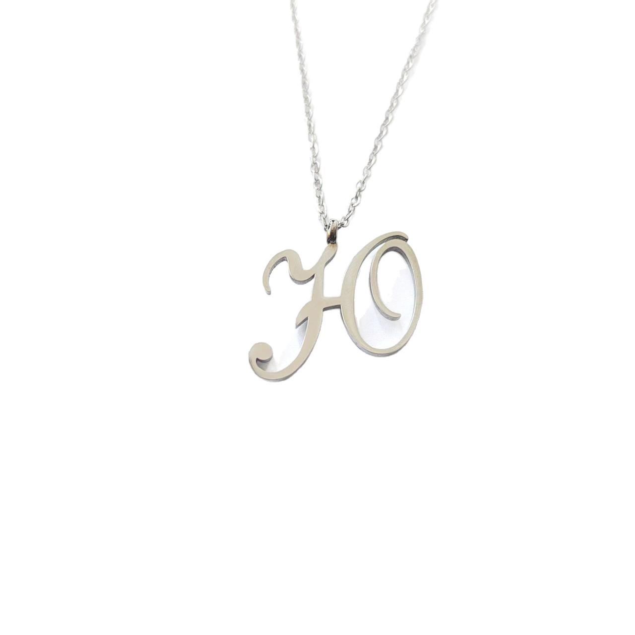 Cyrillic Alphabet Pendant Necklace: Russian Name Clavicle Chain in Stainless Steel Steel