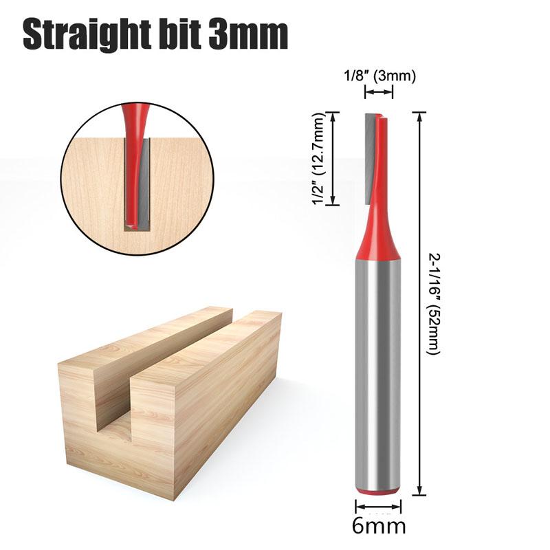 6mm Schaft Holzbearbeitung Bit Set Holz Trimmen Gerade Fräser Holz Arbeits Router Werkzeuge