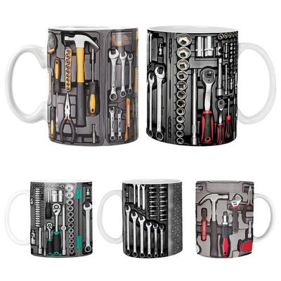 Mechaniker Werkzeugkasten Set Tassen 11 OZ Keramik Werkzeugkasten Teetasse Für Papa Maschinisten Werkzeug Tasse Motivierend Heimwerker Werkzeugsatz Schraubenschlüssel