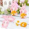 20pcs Self Adhesive Easter Cellophane Bags Candy Cookie Pink Bunny Greeting Cards Clear Poly Gift Bags Party Favor