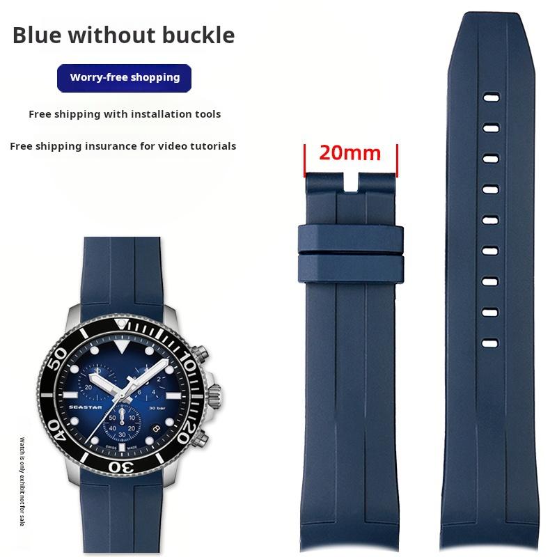 

21 22 мм Мужской Резиновый Ремешок Для Часов 1853 Tissot Starfish Diving T120 С Изогнутым Концом Силиконовый Ремешок Для Часов T120417 T120.407 T116 Браслет 21mm Mechanical