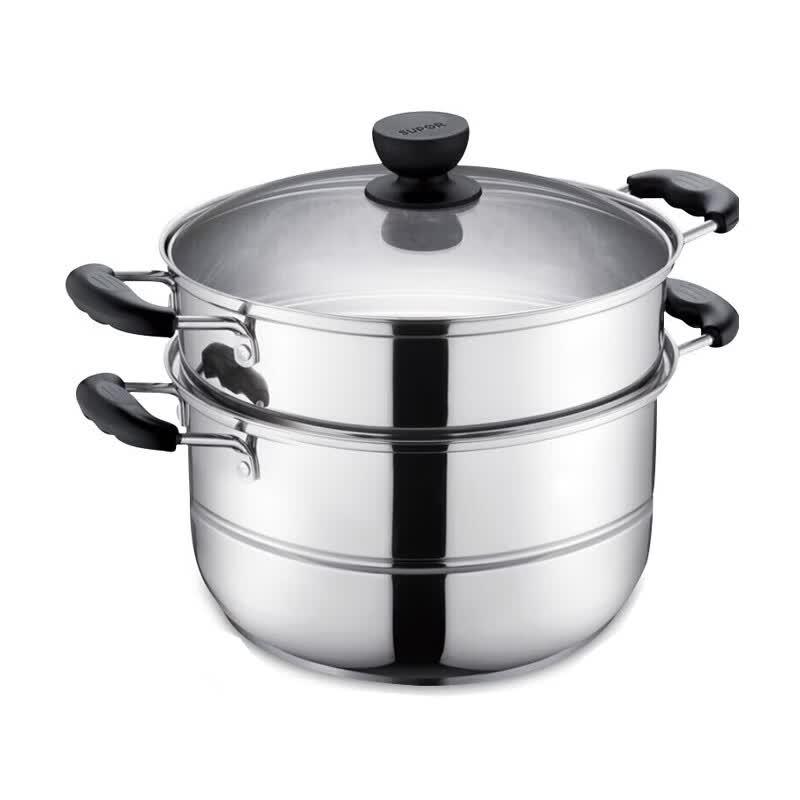SUPOR 28cm Easy Storage Double Layer Stainless Steel Steamer Pot