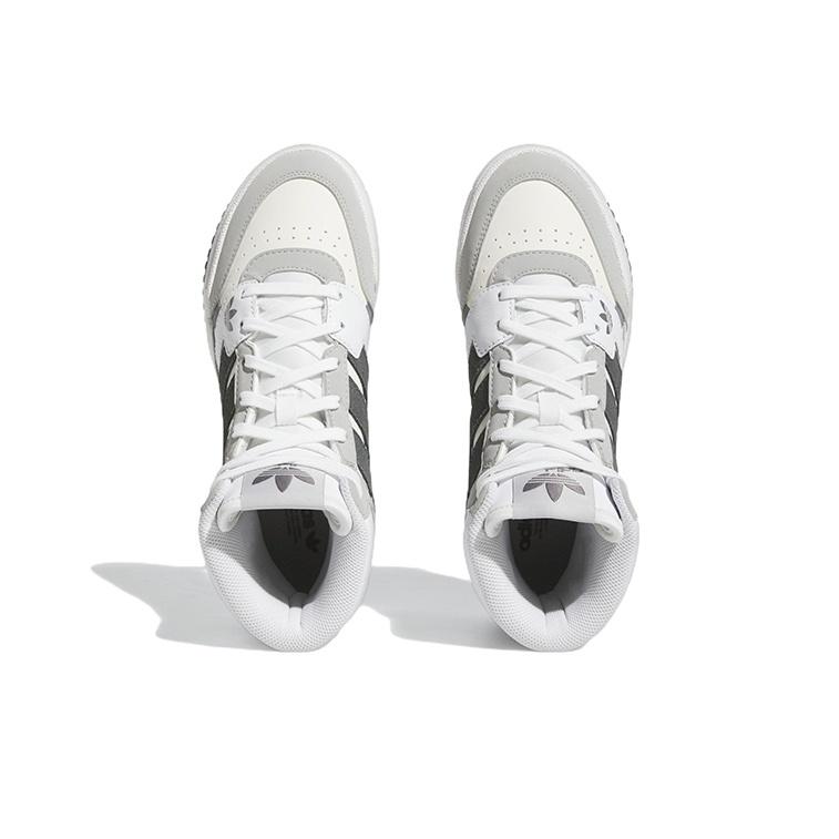 adidas Originals Drop Step Leather Comfortable Trendy Slip Resistant Durable Lightweight High Top Skate Shoes Women Sneaker White Gray FZ5718