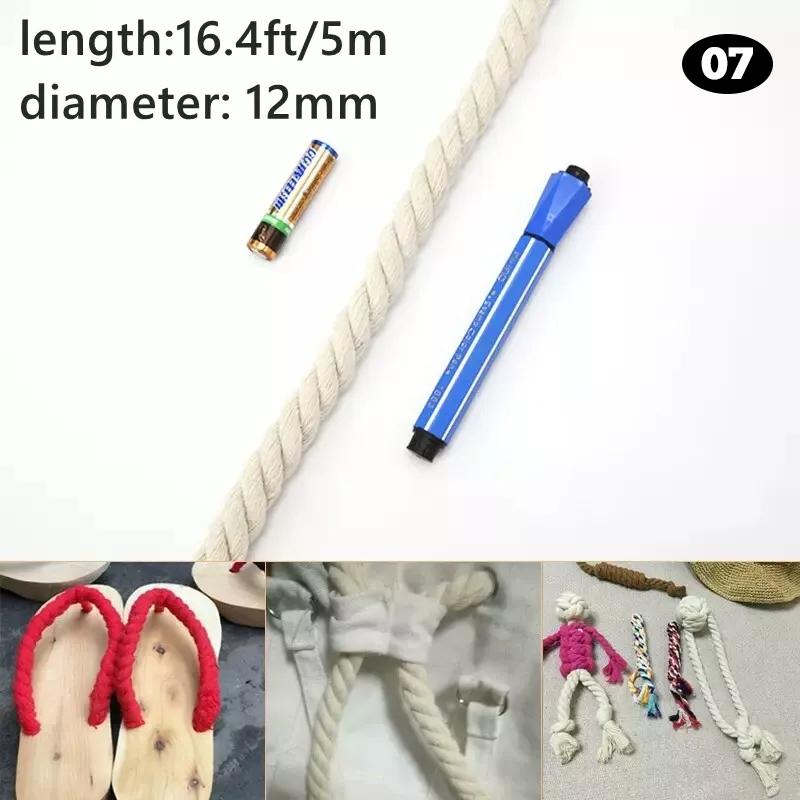 2/5/10m Three-Strand Braided Cotton Rope Handmade Natural Beige Cord Twisted String DIY Knitting Wall Hangings Craft Material