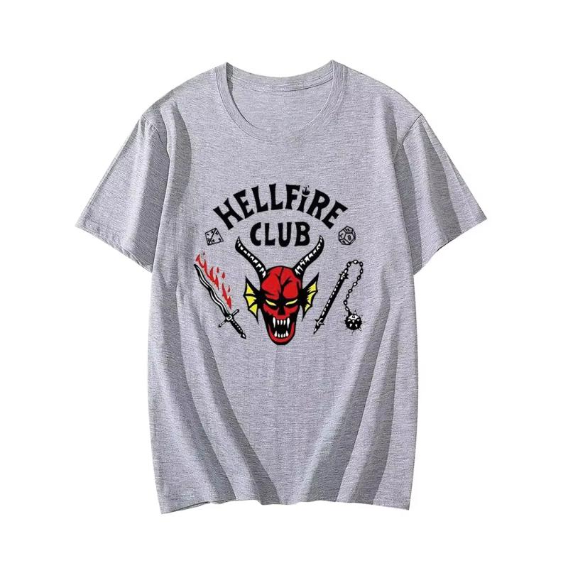 Hot Selling Fashion New Men's Printed Hellfire Pattern Wild Devil Style Sports Casual Men's and Women's T-shirt Large Size
