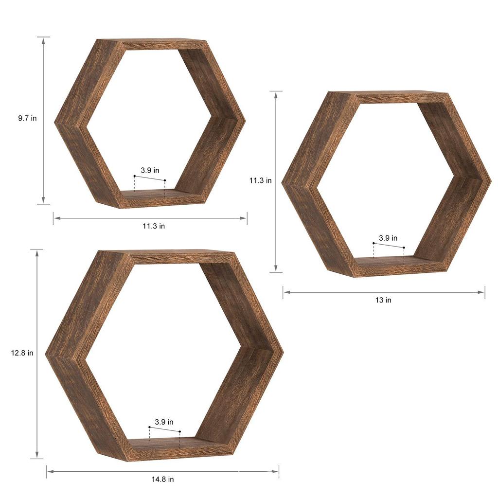 1PC Shelving Wall Hanging Wooden Hexagonal Frame Lattice Succulent Plant Frame Living Room Wall Decoration Top Wall Hanging Frame for Home