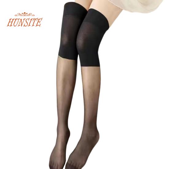 

Лето 1 пара гольфов Тонкие прозрачные противоскользящие гольфы с защитой от скольжения Высокая эластичность Защита колена Дышащие терморежущие чулки Принадлежности для обуви чёрный