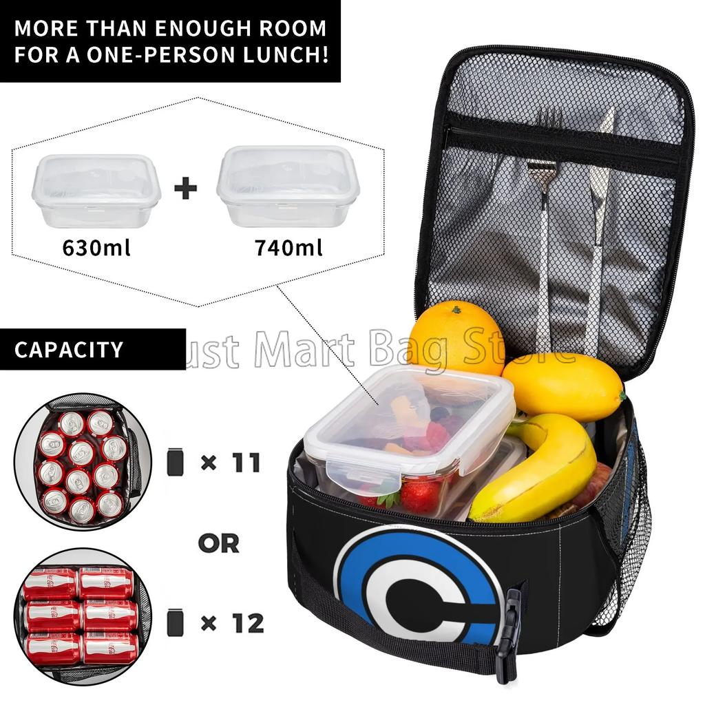 Cool Z Capsule Ii Corp Dragon Insulated Lunch Bag Leakproof Bento Tote for Adults Boys Girls Reusable Cooler Thermal Lunch Bags