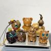 Wooden Animal Figures Pendant Accessories Rabbit Tiger Cat Miniature Items DIY Phone Chain Keychain Ornaments Birthday Gift