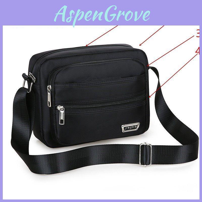 Classic Oxford Cloth Mens Crossbody Bag With Multiple Zipper Compartments For Business Travel