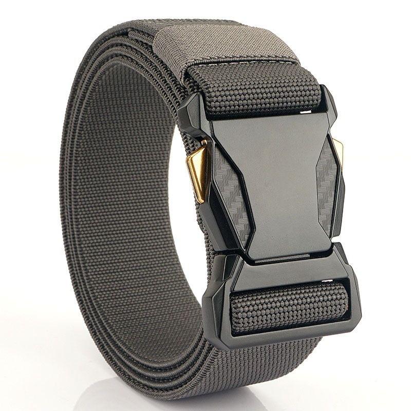 Automatic Buckle Men's Belt Quick Release Weave Waist Band  Outdoor Leisure Sports