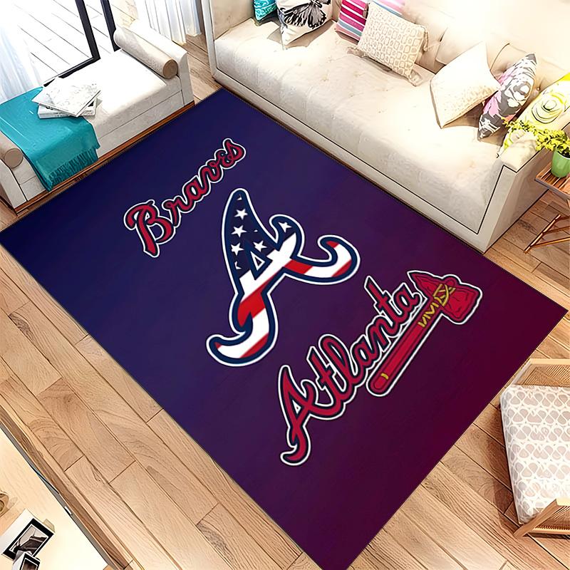 Atlanta Braves (1) Rug Suitable For Living Rooms Bedrooms Computer Rooms Dining Areas And Placement Under Tables And Chairs Also An Ideal Choice For O